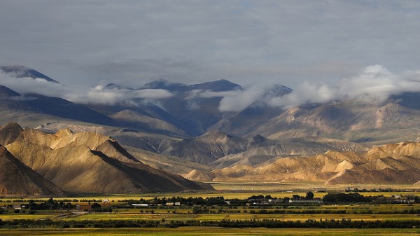 Landscape near Gyantse; captured from a point near the Highway